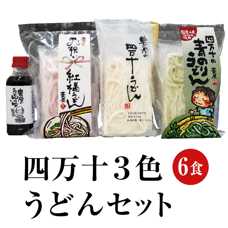 四万十3色うどん 6食セット