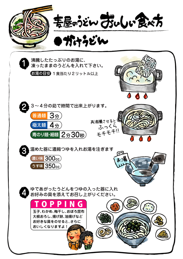 かけうどんの食べ方